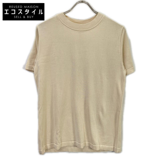 Yonetomi ヨネトミ アイボリー シルク100 SHORT SLEEVE SILK KNIT TEE トップス