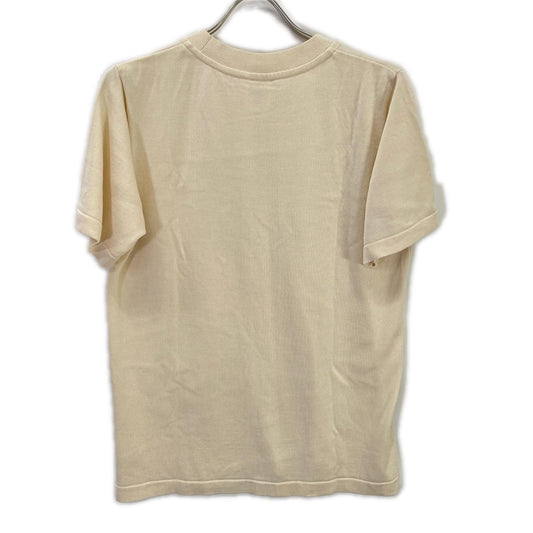 Yonetomi ヨネトミ アイボリー シルク100 SHORT SLEEVE SILK KNIT TEE トップス