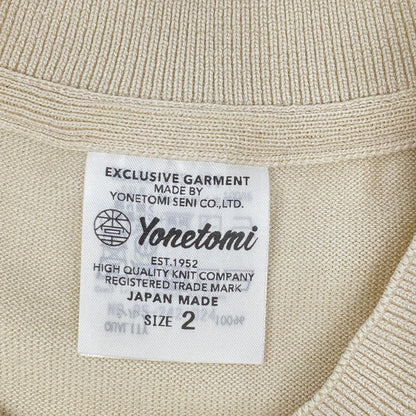 Yonetomi ヨネトミ アイボリー シルク100 SHORT SLEEVE SILK KNIT TEE トップス