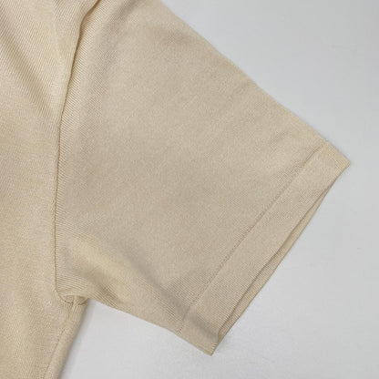Yonetomi ヨネトミ アイボリー シルク100 SHORT SLEEVE SILK KNIT TEE トップス