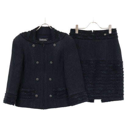 CHANEL シャネル 【美品】P44287/P44288 ココマークボタン ツイード ジップアップ ジャケット/スカート セットアップ スーツ セットアップ