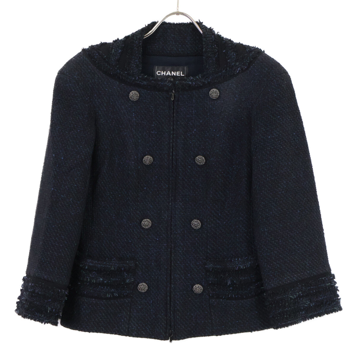 CHANEL シャネル 【美品】P44287/P44288 ココマークボタン ツイード ジップアップ ジャケット/スカート セットアップ スーツ セットアップ