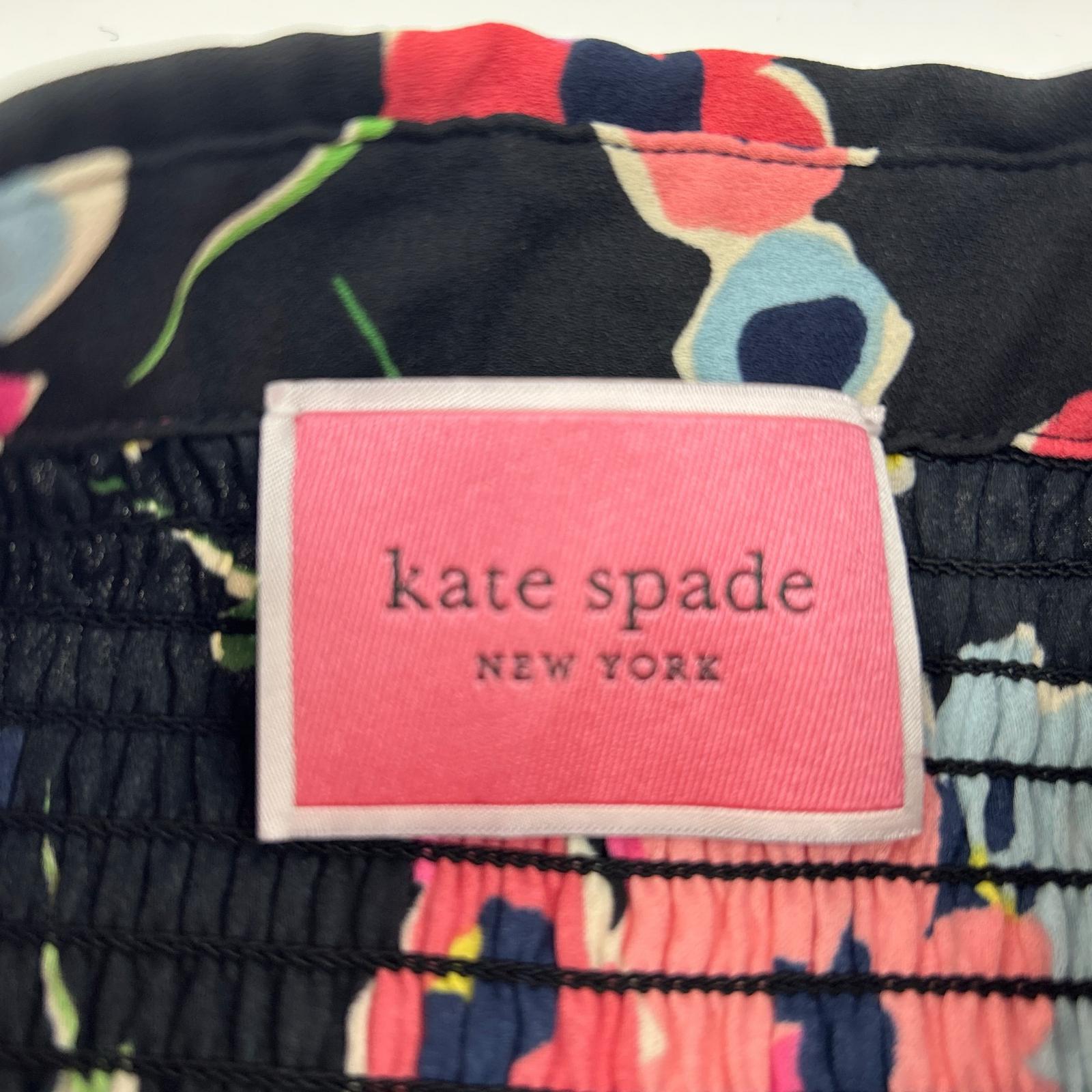 Kate spade ケイトスペード ブラック チューリップトスリビエラドレス フラワープリントワンピース ワンピース