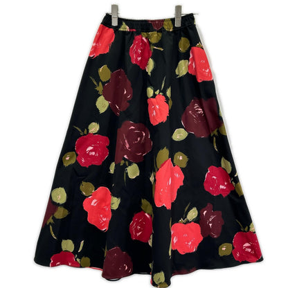 Kate spade ケイトスペード ブラック ボタニカルプリントロングスカート スカート