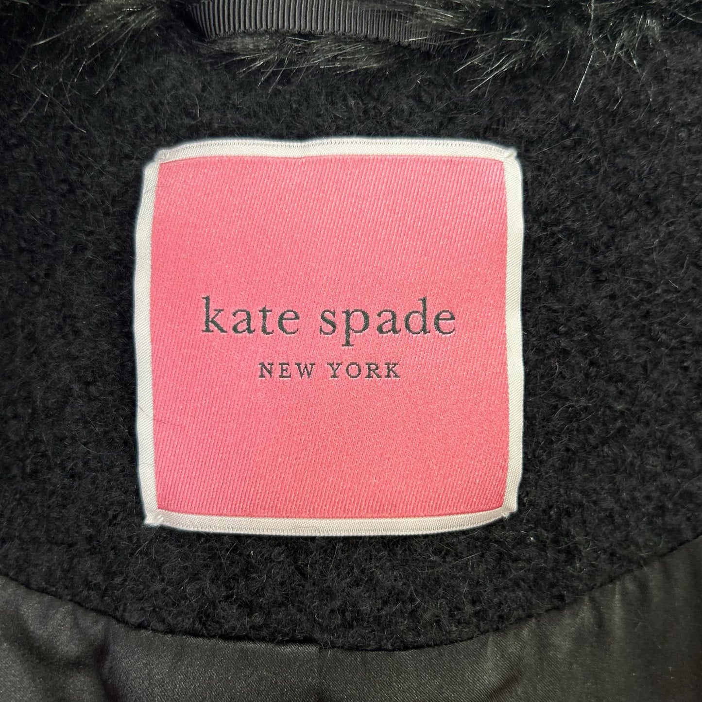 Kate spade ケイトスペード ブラック ファーカラー クリスタルビジュ コート コート