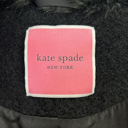 Kate spade ケイトスペード ブラック ファーカラー クリスタルビジュ コート コート