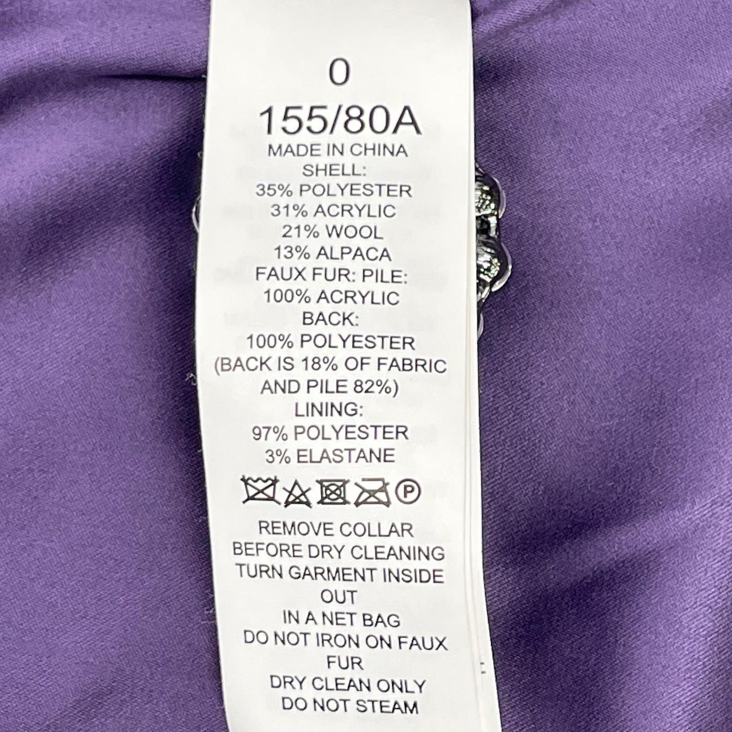 Kate spade ケイトスペード パープル ファーカラー クリスタルビジュ コート コート
