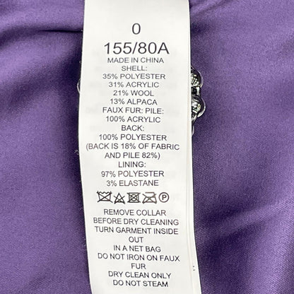 Kate spade ケイトスペード パープル ファーカラー クリスタルビジュ コート コート