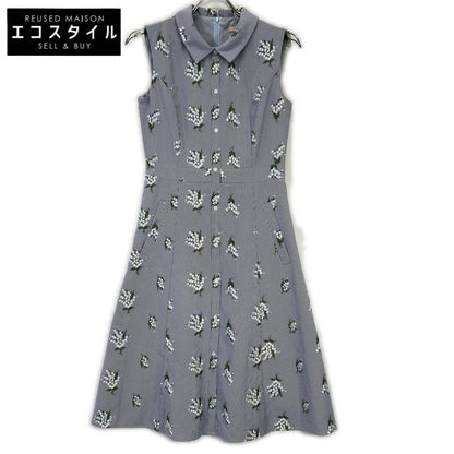 TOCCA トッカ ブルー 洗える LILY OF THE VALLEY ストライプノースリーブシャツワンピース ワンピース