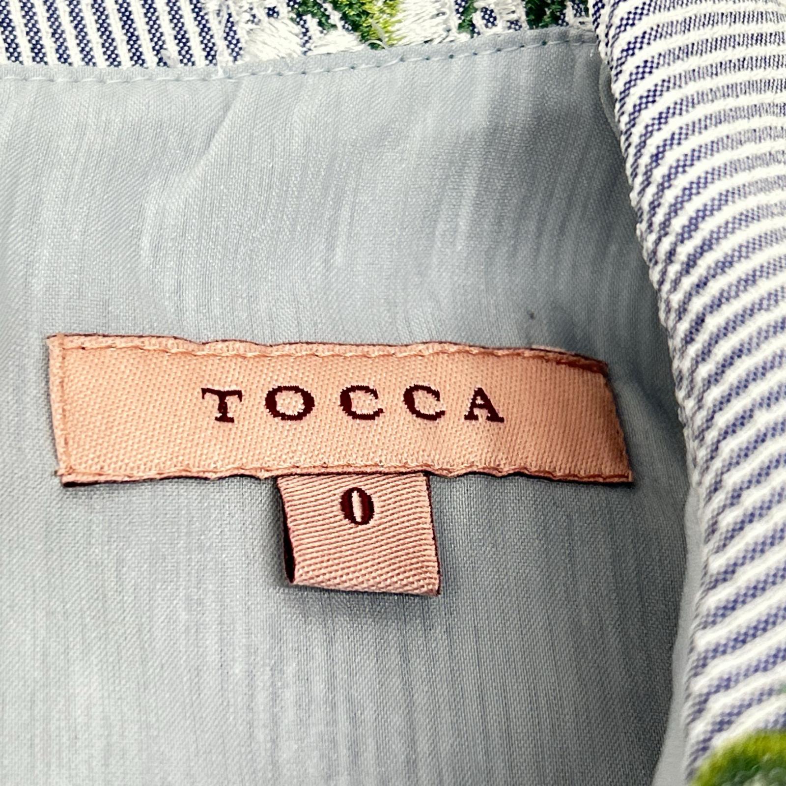 TOCCA トッカ ブルー 洗える LILY OF THE VALLEY ストライプノースリーブシャツワンピース ワンピース