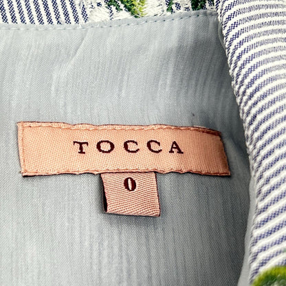 TOCCA トッカ ブルー 洗える LILY OF THE VALLEY ストライプノースリーブシャツワンピース ワンピース