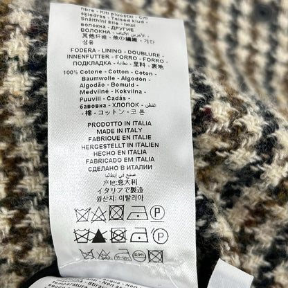 ASH アッシュ トリコカラー ハウンドトゥース フリンジ ツイードノーカラージャケット ジャケット