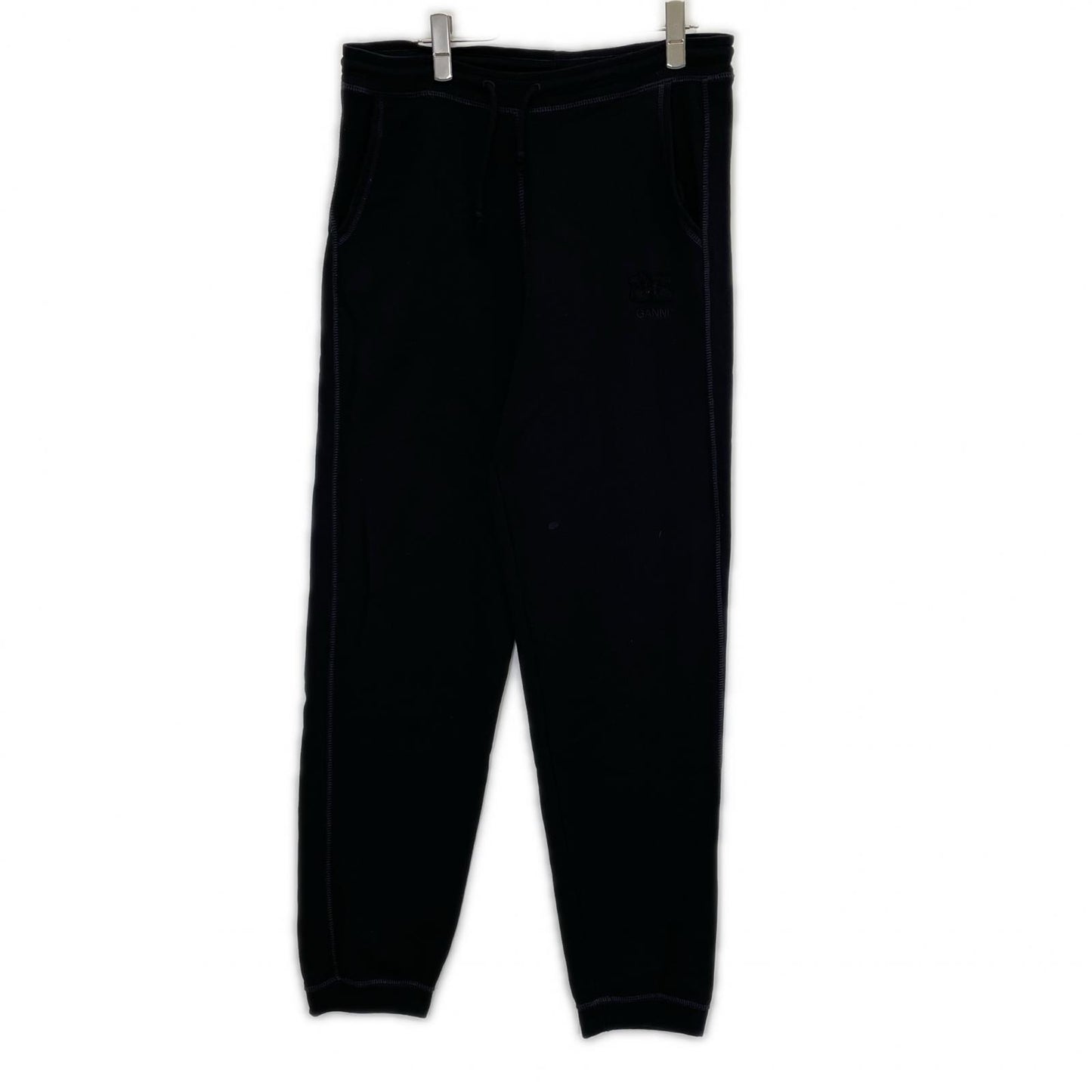 GANNI ガニー ブラック Isoli sweatpant/ロゴ入り スウェットパンツ ボトムス