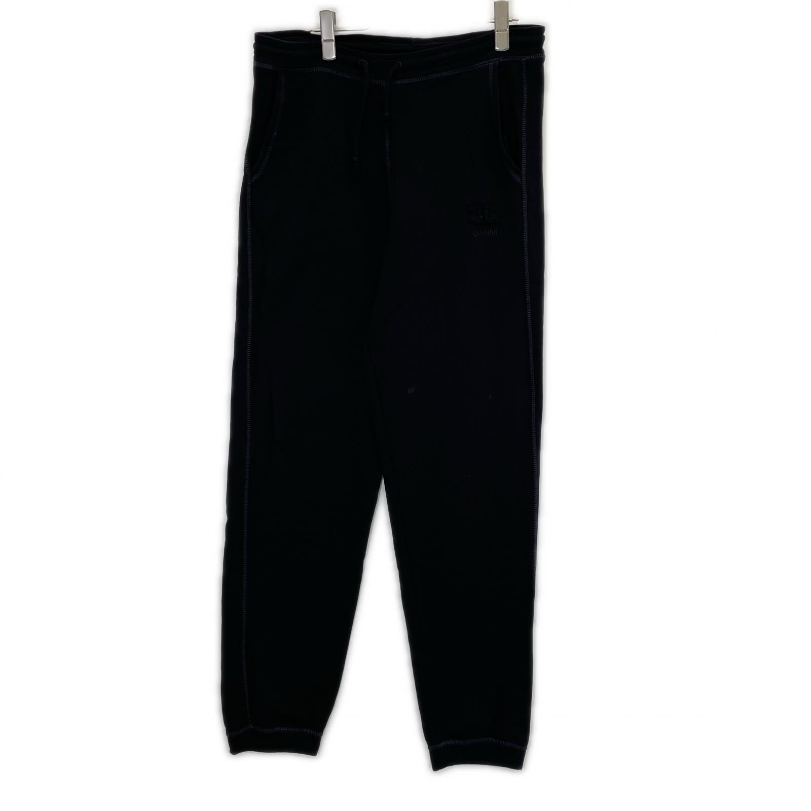GANNI ガニー ブラック Isoli sweatpant/ロゴ入り スウェットパンツ ボトムス