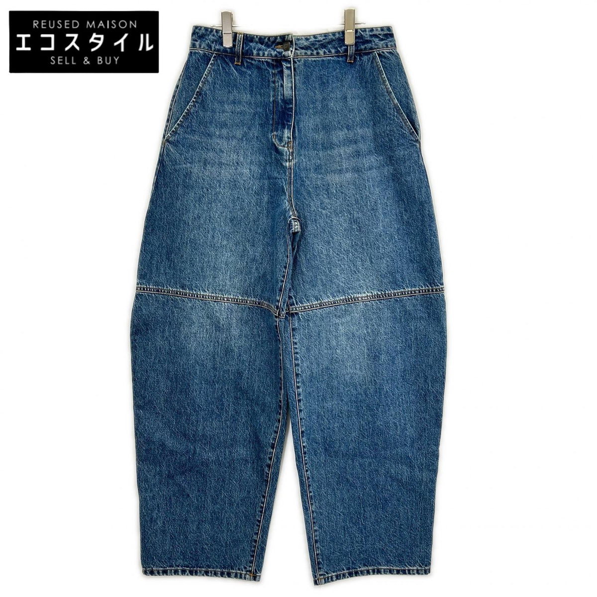 CO CO インディゴ ウォッシュ加工 デニムワイドパンツ ボトムス