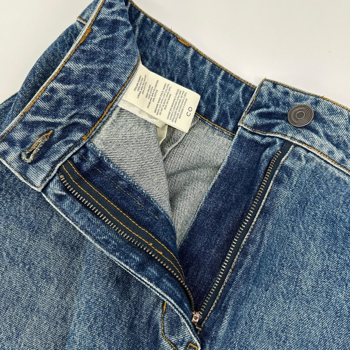 CO CO インディゴ ウォッシュ加工 デニムワイドパンツ ボトムス
