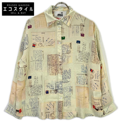mii ミー 26SS CARTE POSTALE 総柄 シルク100 ロングスリーブシャツ トップス