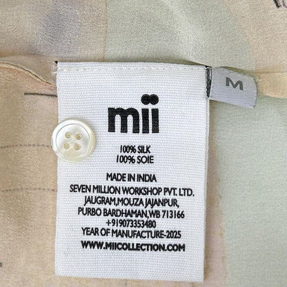 mii ミー 26SS CARTE POSTALE 総柄 シルク100 ロングスリーブシャツ トップス