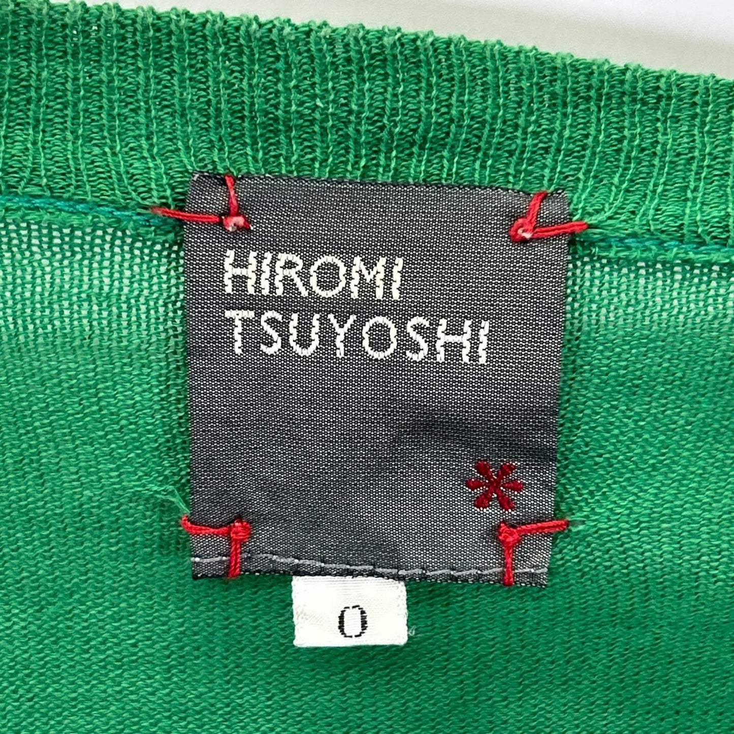 hiromi tsuyoshi ヒロミ ツヨシ グリーン ドレープスリーブ クルーネックカーディガン トップス