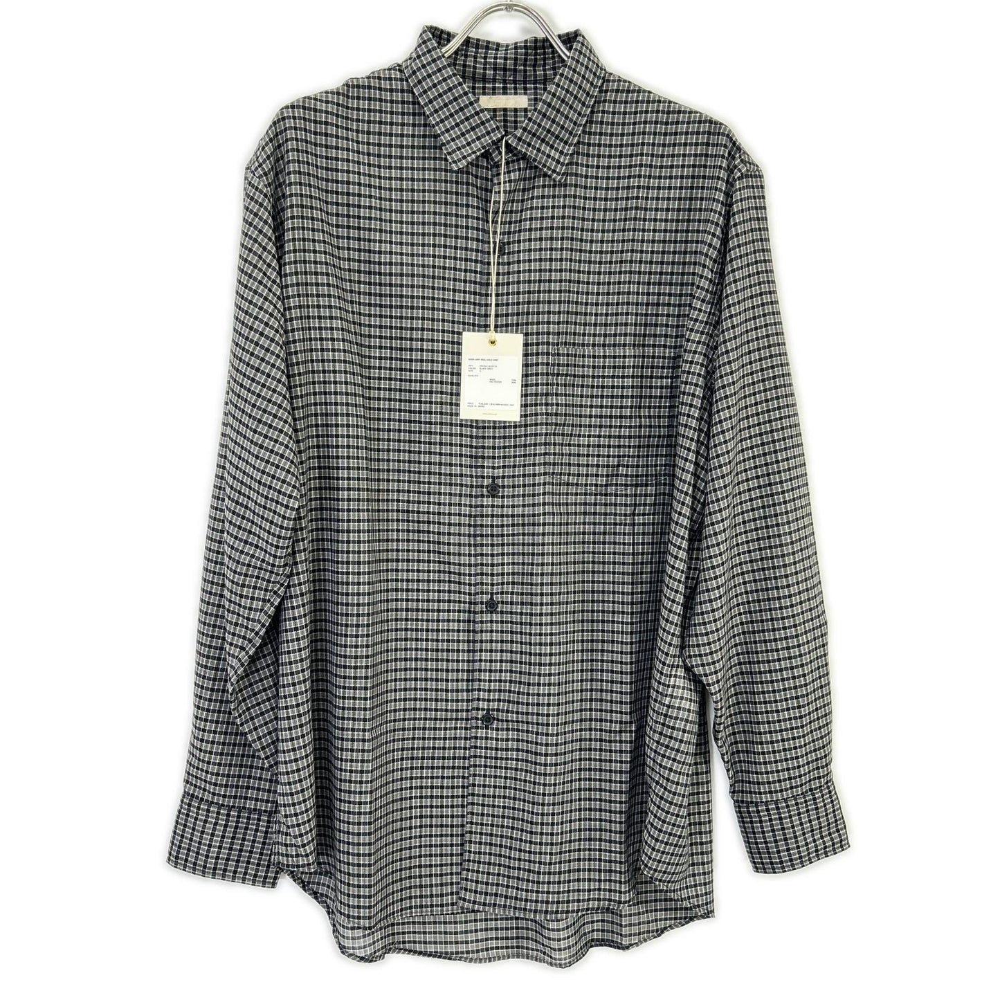 ULTERIOR アルテリア ブラック SUPER LIGHT WOOL CHECK SHIRT トップス