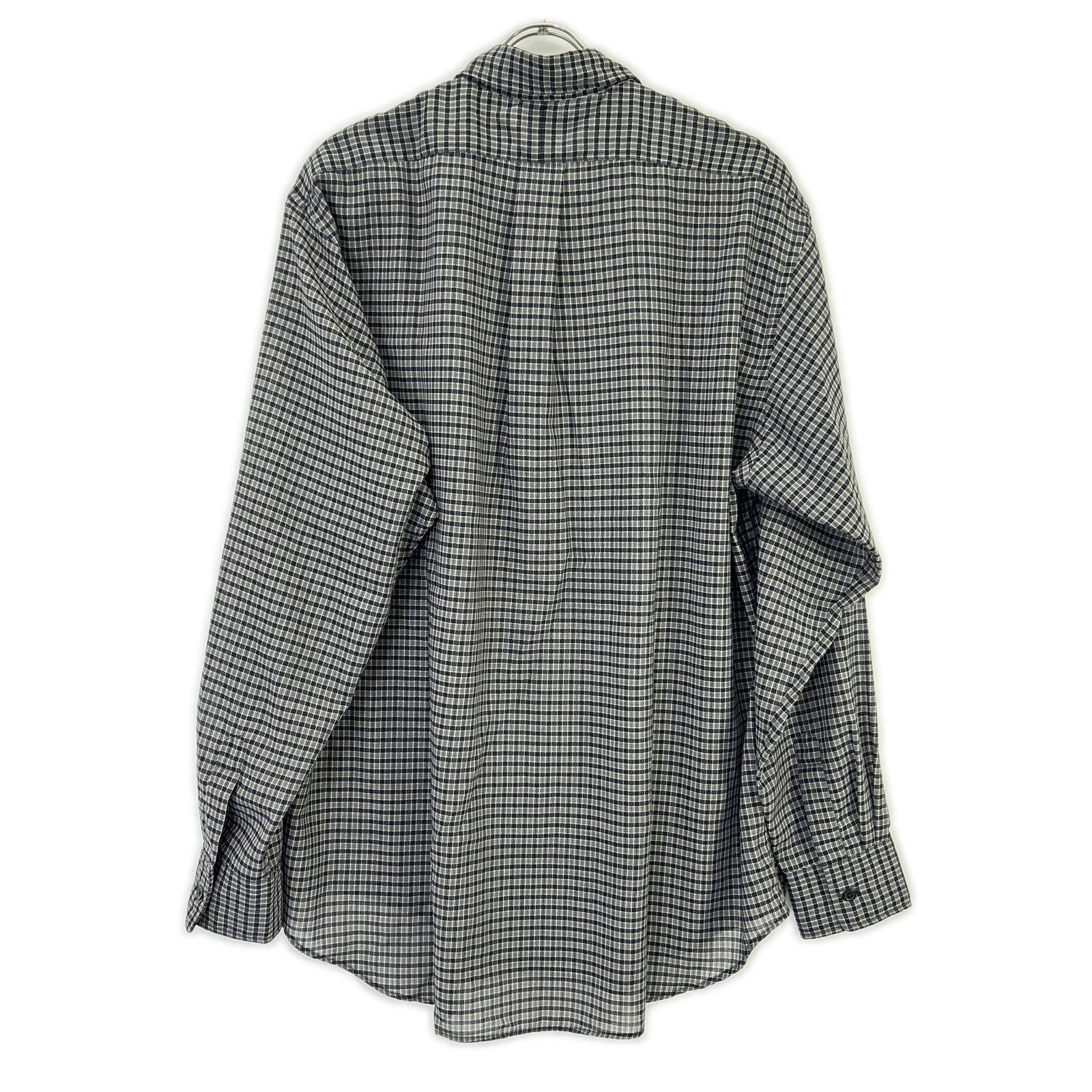 ULTERIOR アルテリア ブラック SUPER LIGHT WOOL CHECK SHIRT トップス