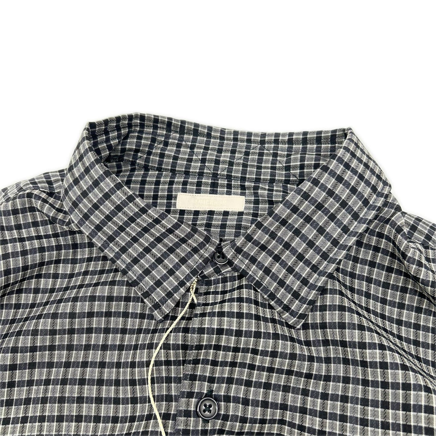 ULTERIOR アルテリア Black SUPER LIGHT WOOL CHECK SHIRT Tops