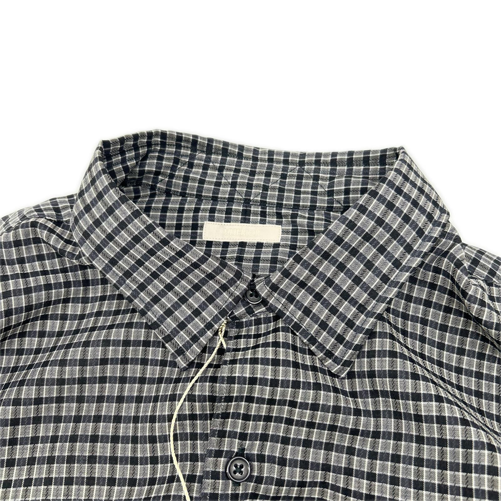 ULTERIOR アルテリア Black SUPER LIGHT WOOL CHECK SHIRT Tops