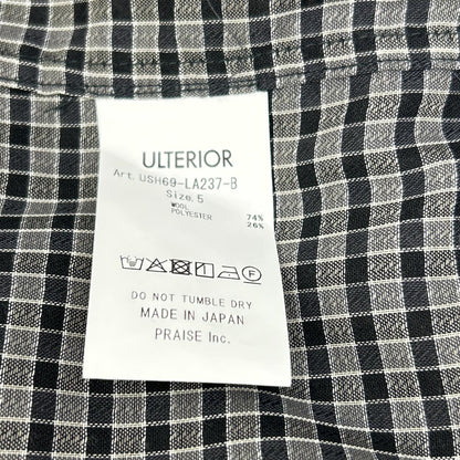 ULTERIOR アルテリア ブラック SUPER LIGHT WOOL CHECK SHIRT トップス