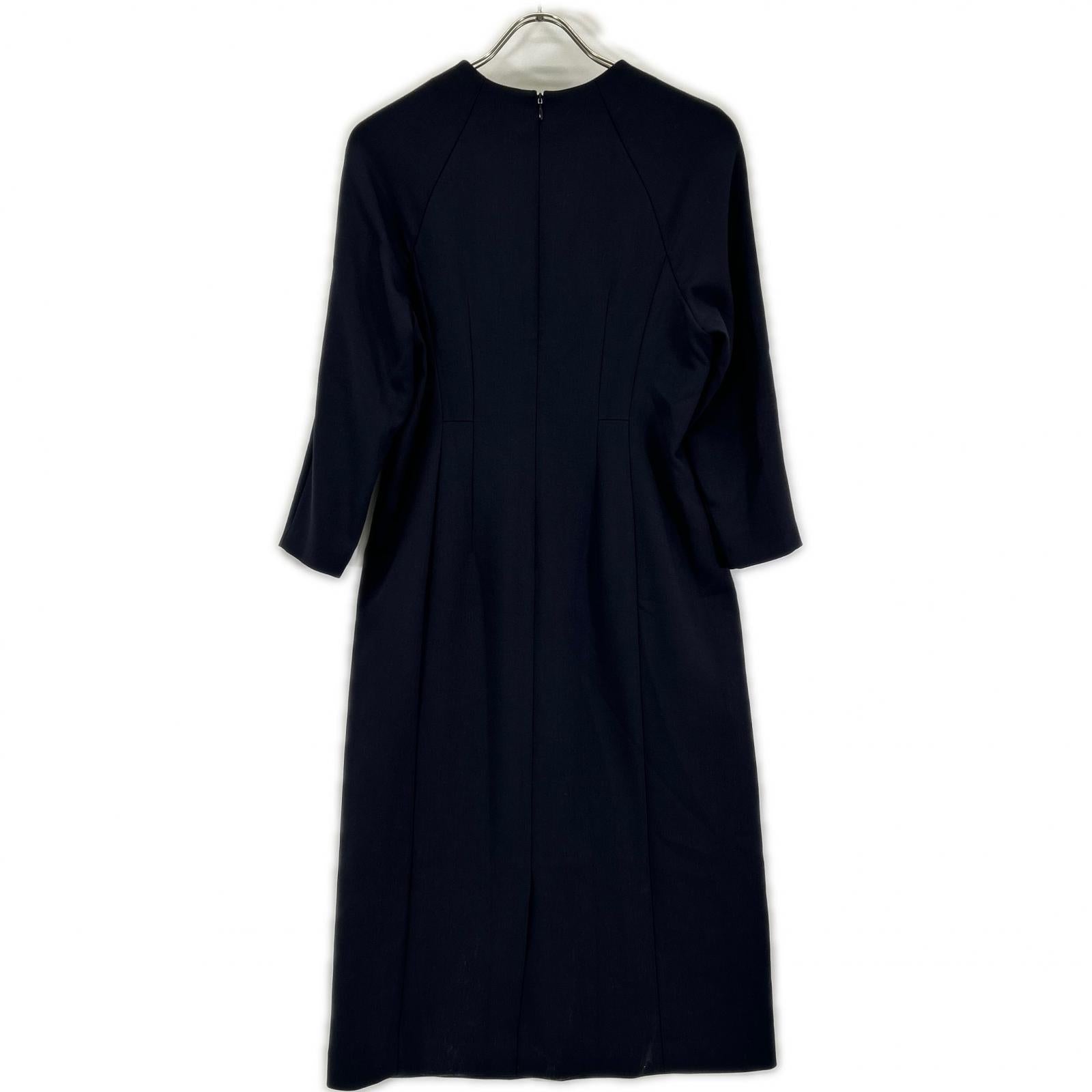 theory luxe セオリーリュクス ネイビー バックジップ 7部袖 ワンピース ワンピース