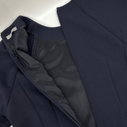 theory luxe セオリーリュクス ネイビー バックジップ 7部袖 ワンピース ワンピース