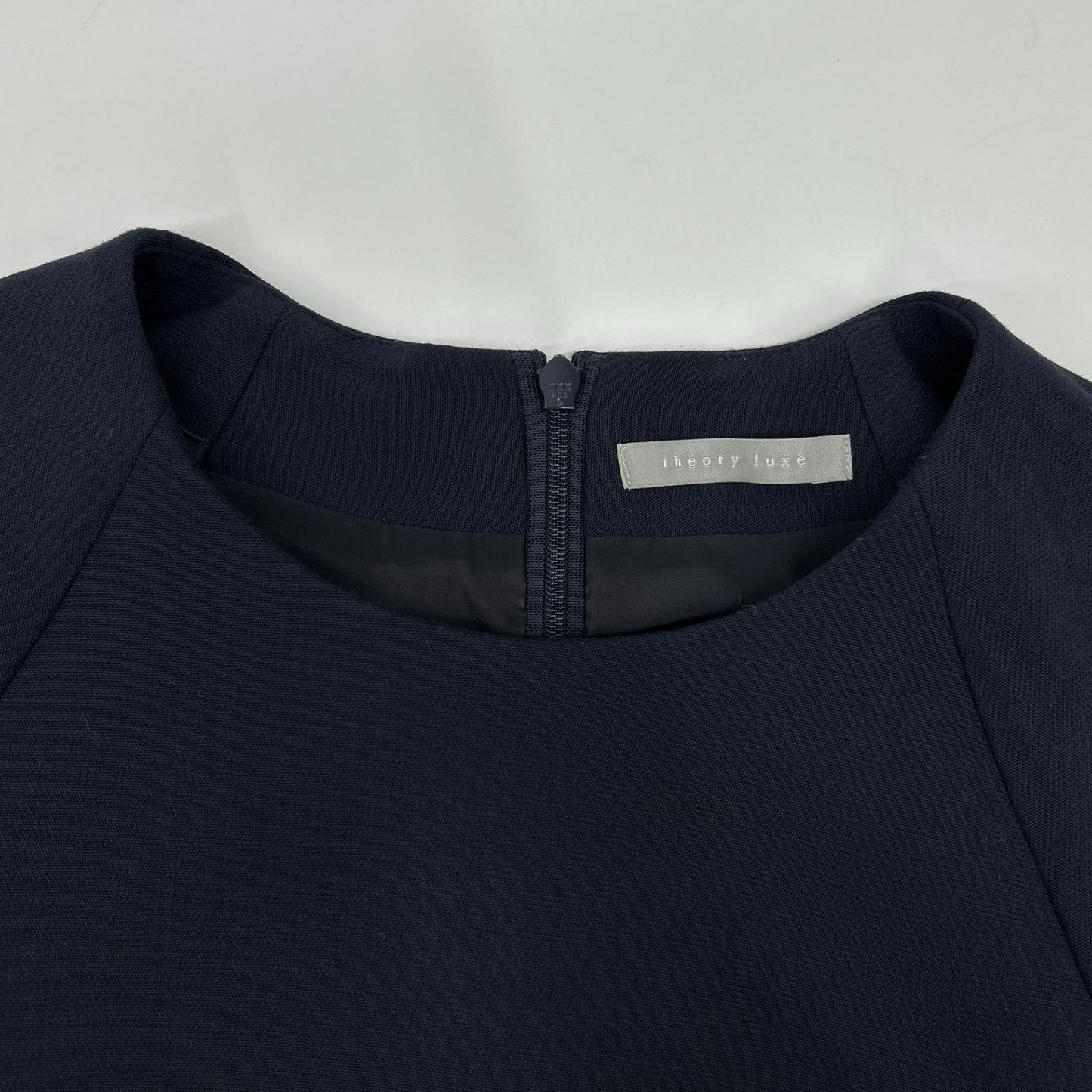 theory luxe セオリーリュクス ネイビー バックジップ 7部袖 ワンピース ワンピース