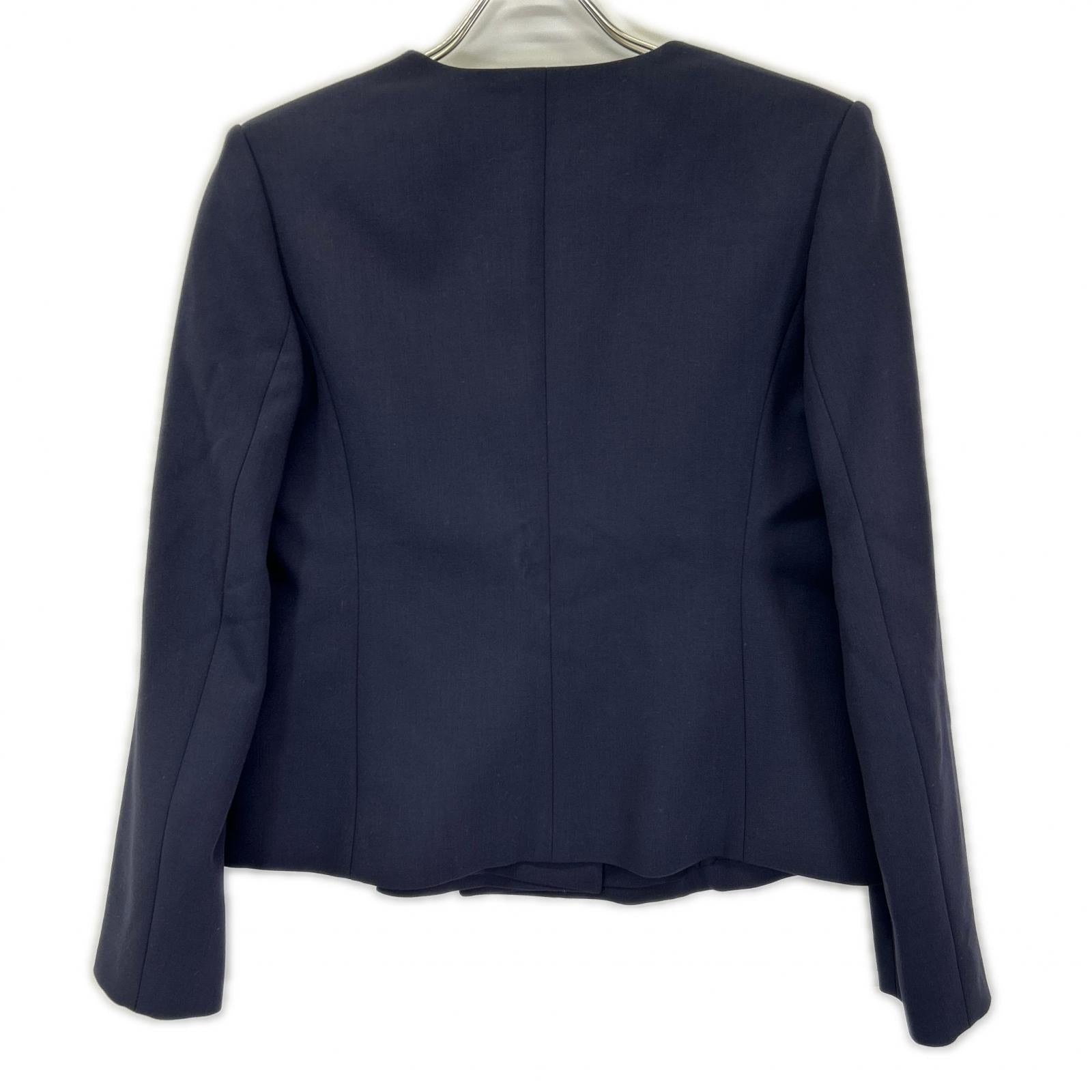 theory luxe セオリーリュクス ネイビー COSIMO ADANEL ノーカラー テーラードジャケット ジャケット