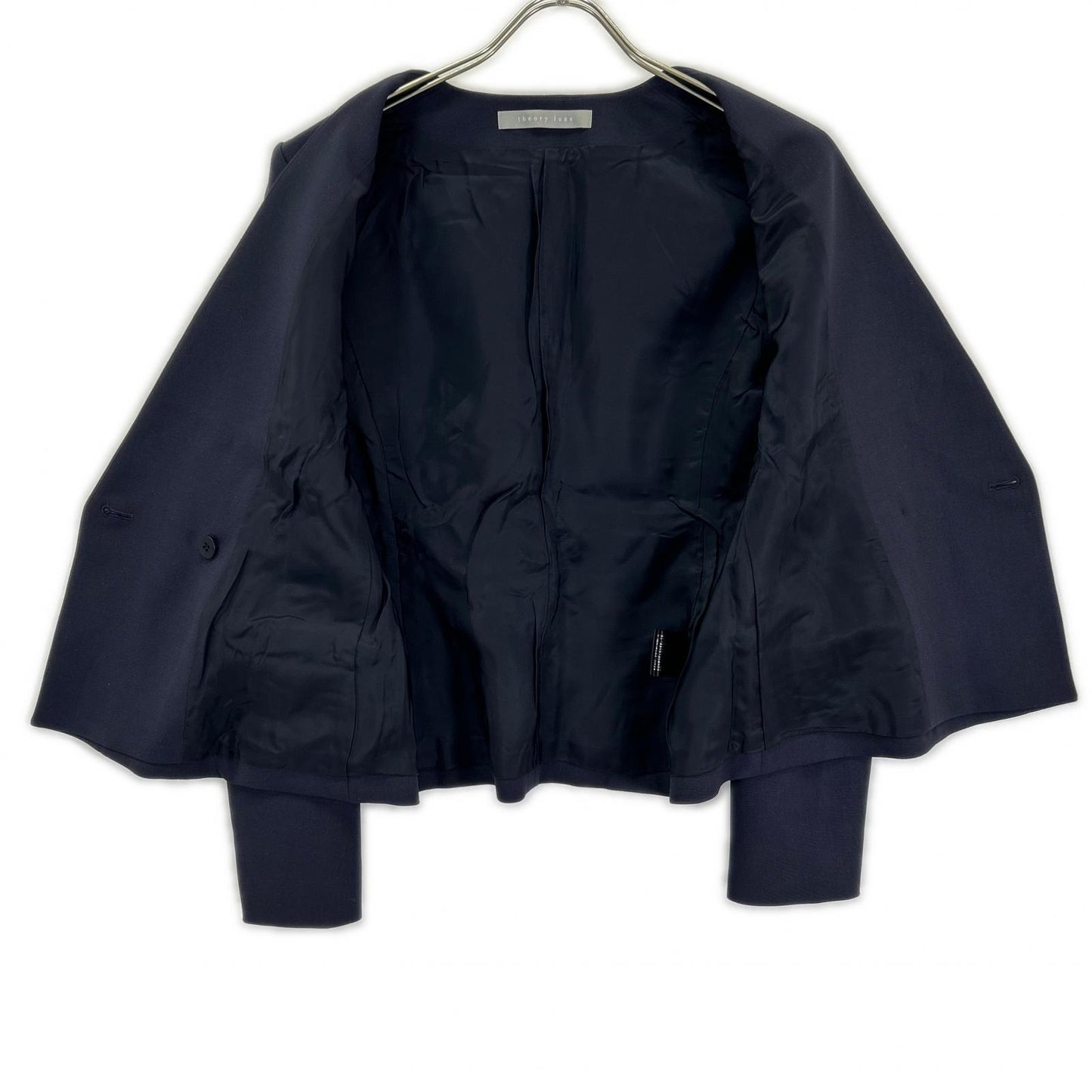 theory luxe セオリーリュクス ネイビー COSIMO ADANEL ノーカラー テーラードジャケット ジャケット