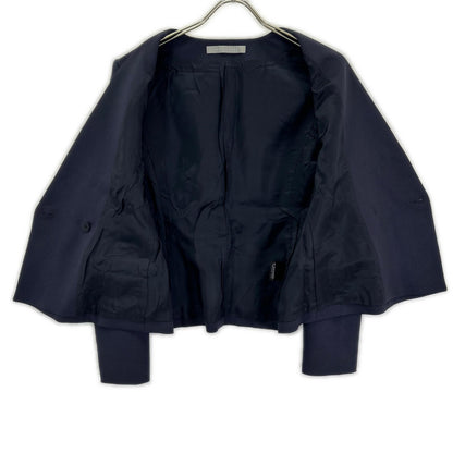 theory luxe セオリーリュクス ネイビー COSIMO ADANEL ノーカラー テーラードジャケット ジャケット
