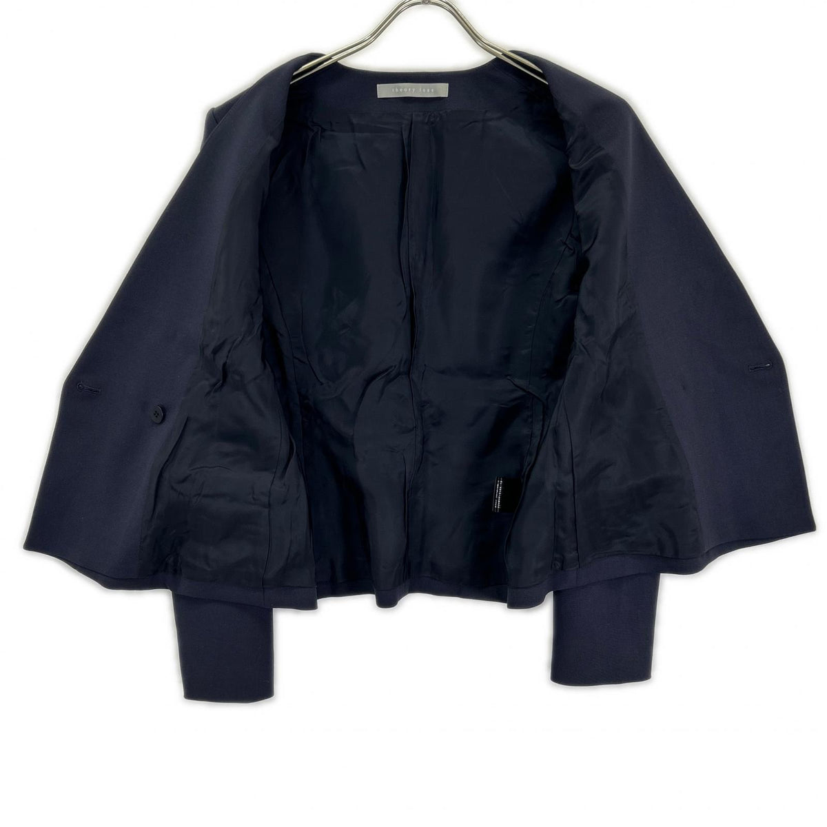 theory luxe Theory Luxe Navy COSIMO ADANEL collarless tailored jacket jacket