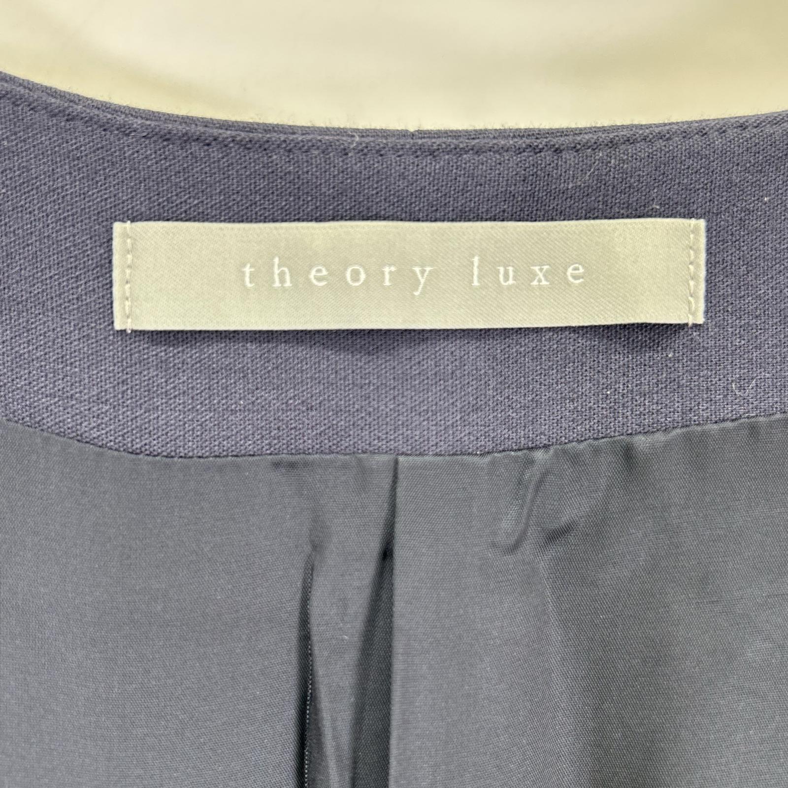theory luxe セオリーリュクス ネイビー COSIMO ADANEL ノーカラー テーラードジャケット ジャケット