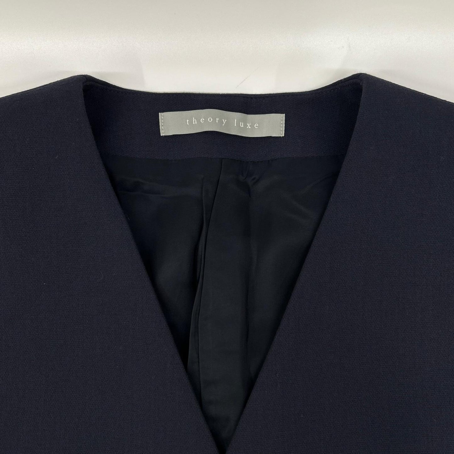 theory luxe セオリーリュクス ネイビー COSIMO ADANEL ノーカラー テーラードジャケット ジャケット