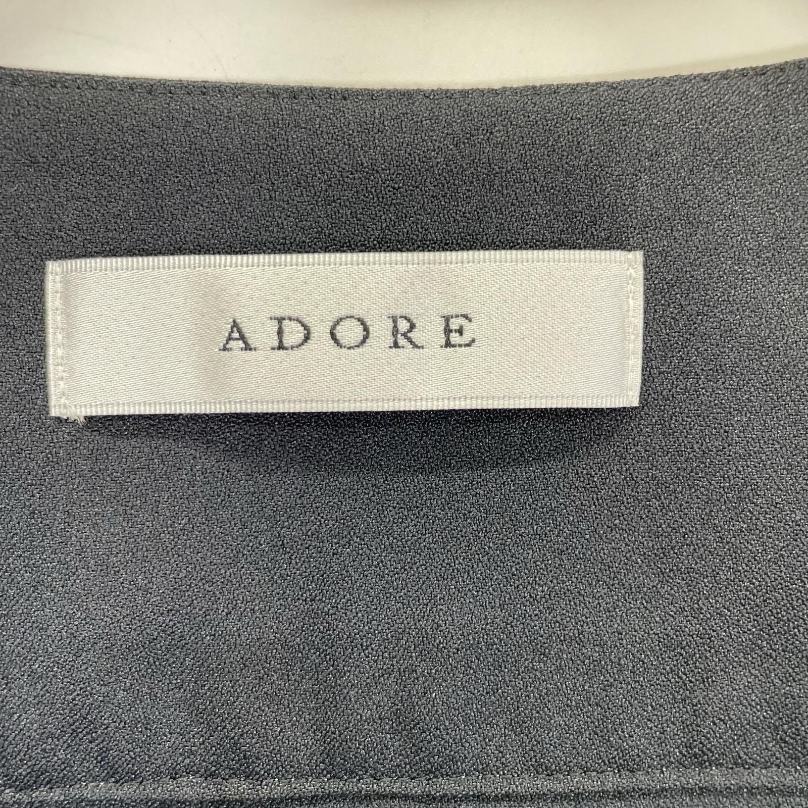 ADORE アドーア 531-3110008 ブラック×ベージュ バイカラージョーゼットブラウス トップス