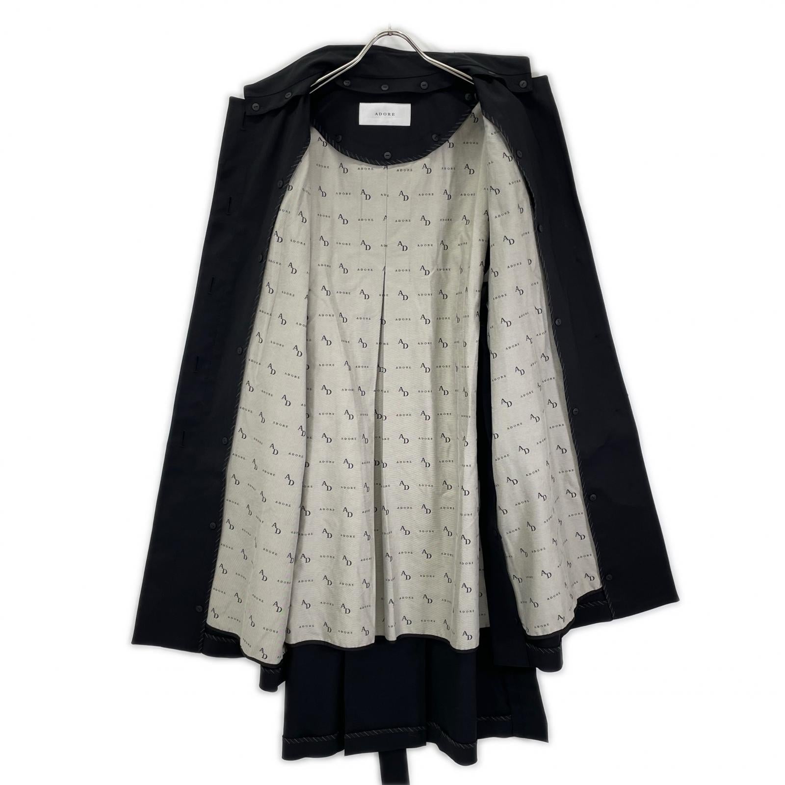 ADORE アドーア 531-9152201 ブラック コンパクトコットンストレッチコート コート