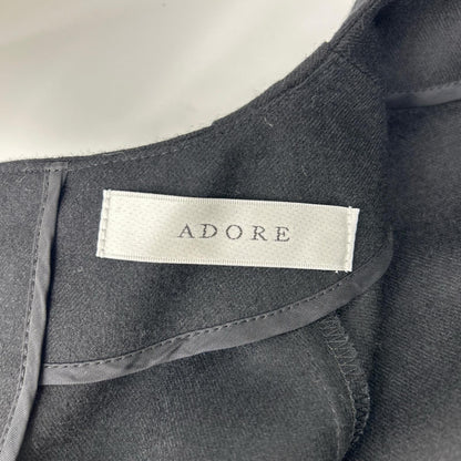 ADORE アドーア 531-8210928 ブラック ウール バックボタンプリーツスリーブブラウス トップス