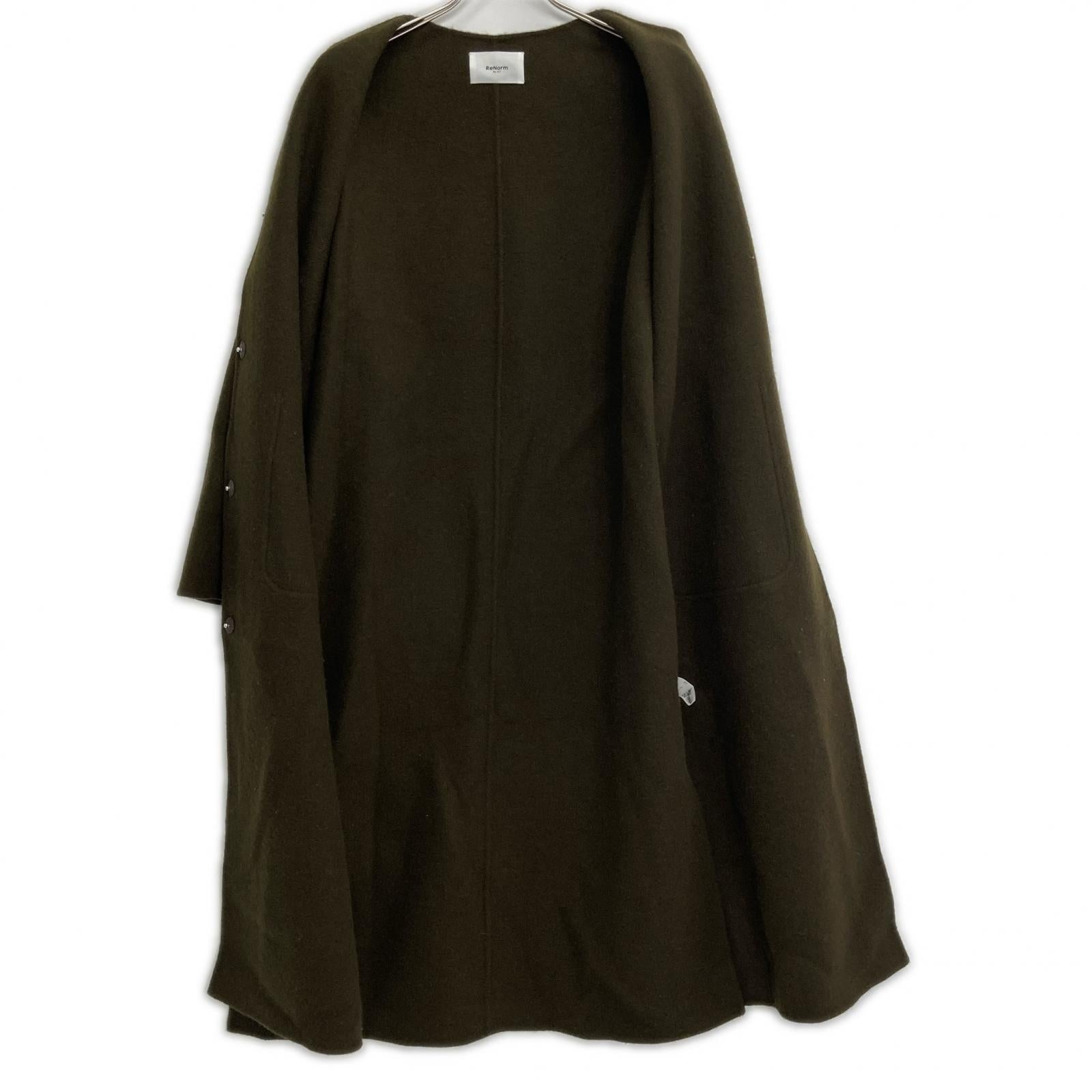 ReNorm by A.T リノームバイエーティー Khaki Wool Long Coat with Cape Coat
