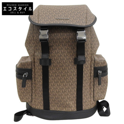 MICHAEL KORS マイケルコース 美品 モノグラム HUDSON フロントバックル シティ バックパック リュック デイパック ブラウン 37U0MCOB6B リュック バックパック
