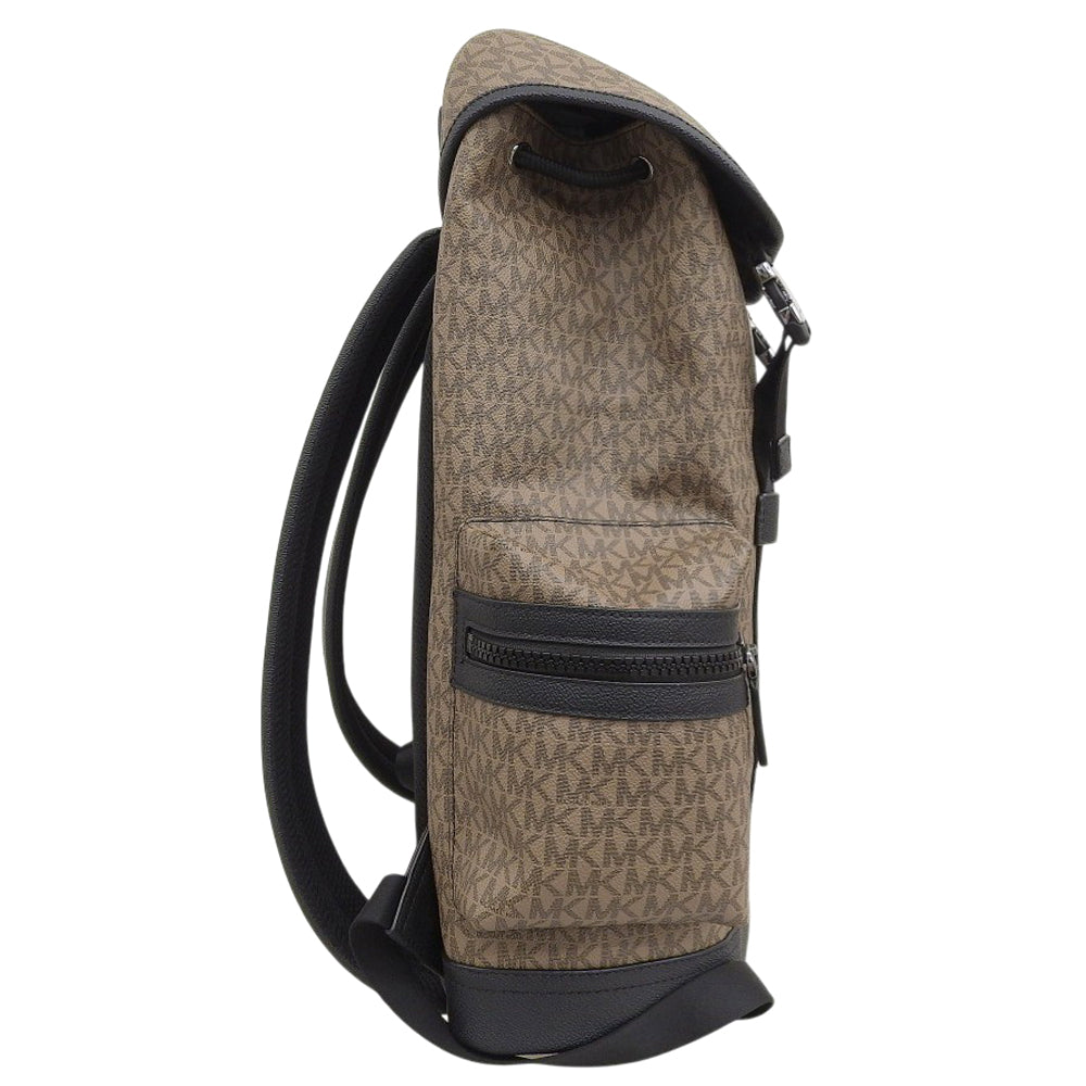 MICHAEL KORS マイケルコース 美品 モノグラム HUDSON フロントバックル シティ バックパック リュック デイパック ブラウン 37U0MCOB6B リュック バックパック