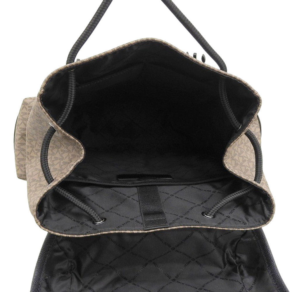 MICHAEL KORS マイケルコース 美品 モノグラム HUDSON フロントバックル シティ バックパック リュック デイパック ブラウン 37U0MCOB6B リュック バックパック