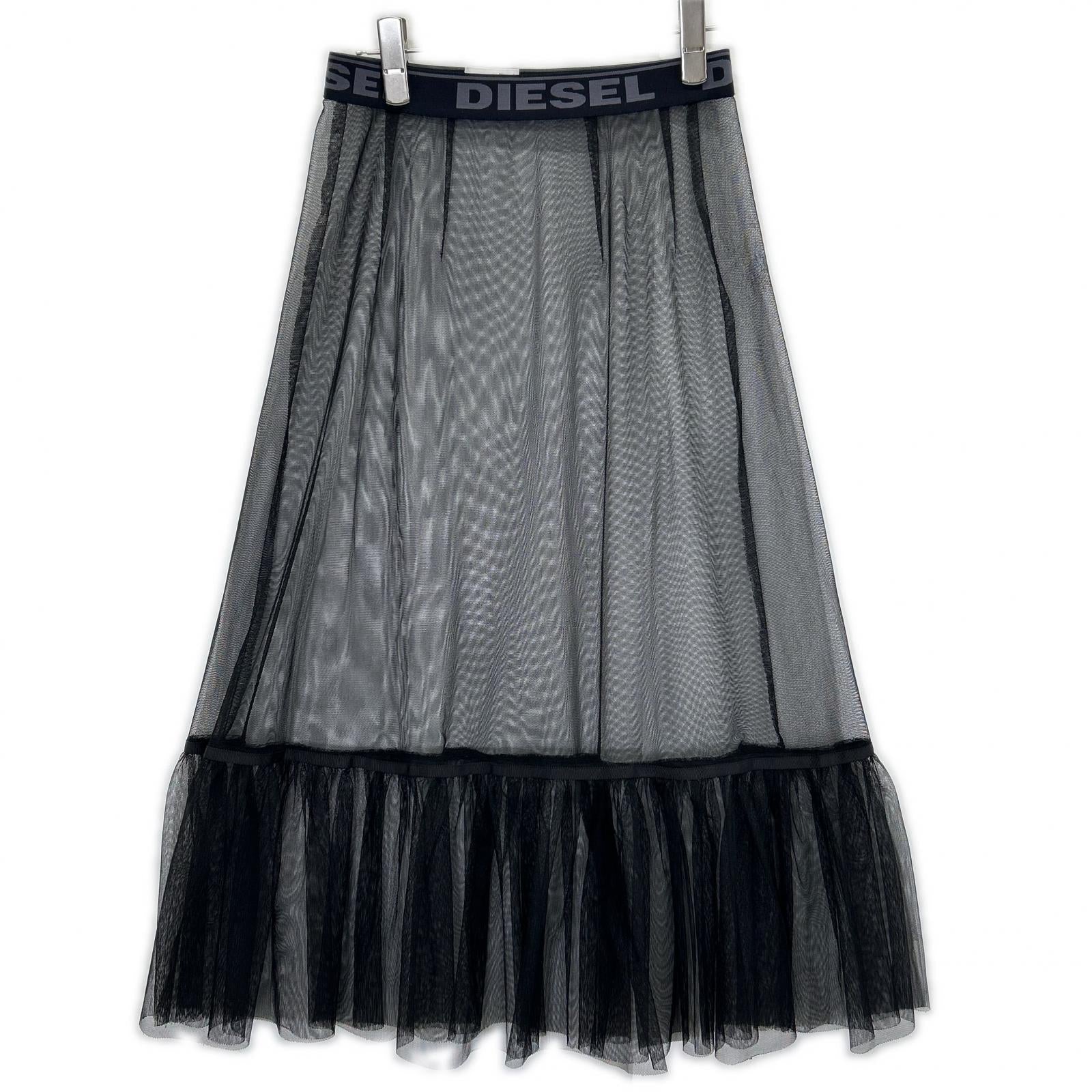 DIESEL ディーゼル ブラック ウエストゴム シアー チュールスカート スカート