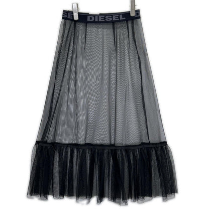 DIESEL ディーゼル ブラック ウエストゴム シアー チュールスカート スカート