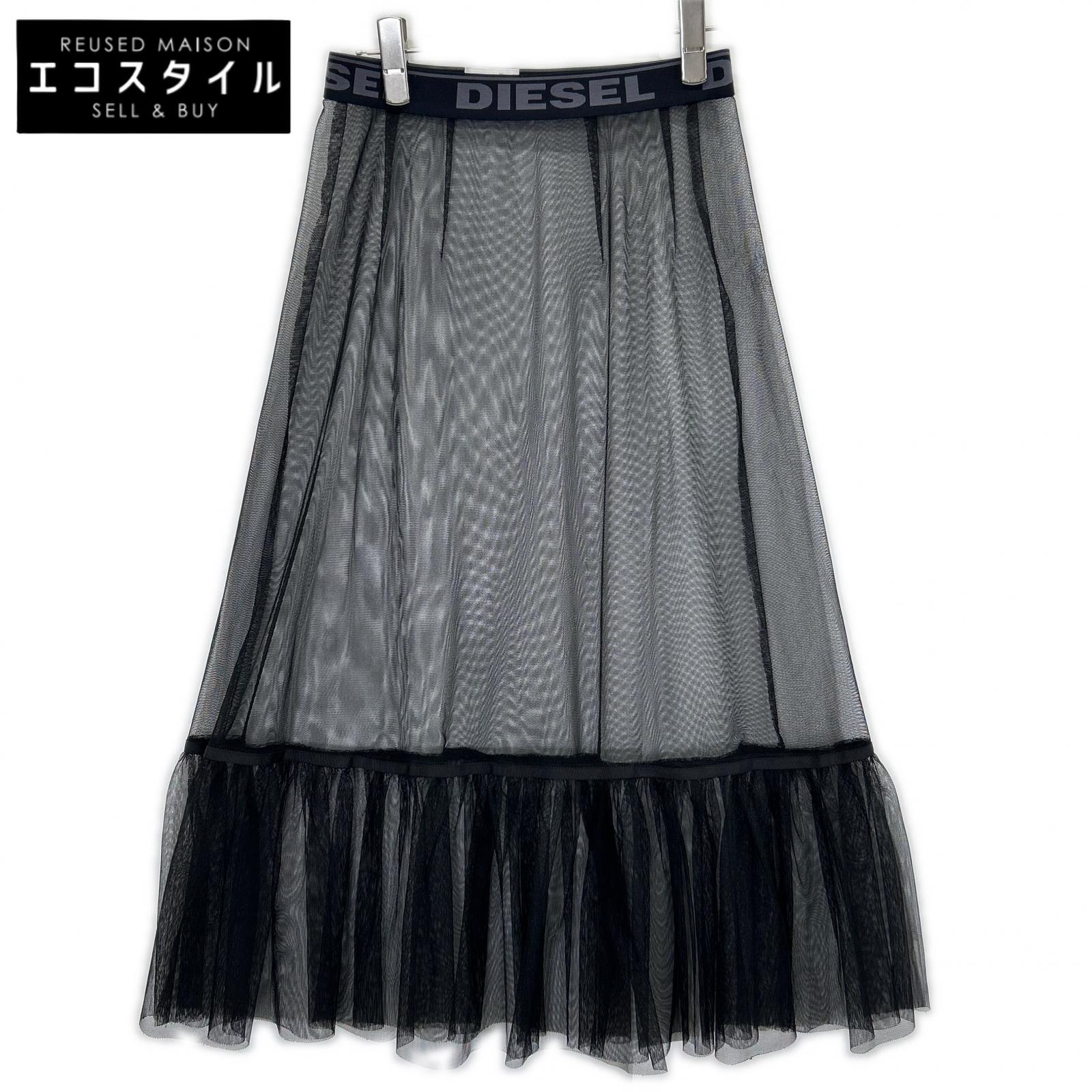 DIESEL ディーゼル ブラック ウエストゴム シアー チュールスカート スカート