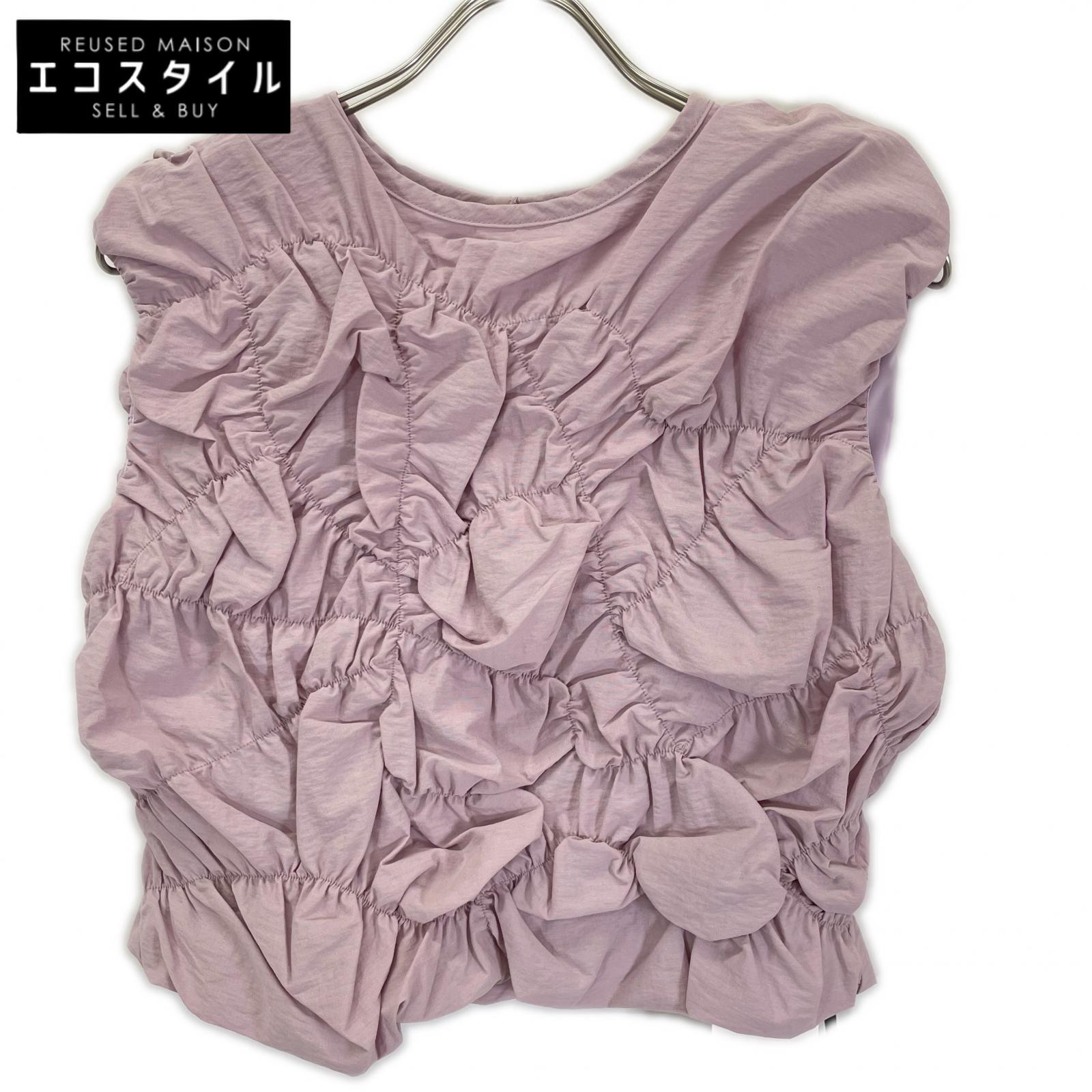 Ameri アメリ ピンク BUMPY GATHER BACK OPEN TOP/ノースリーブトップス トップス