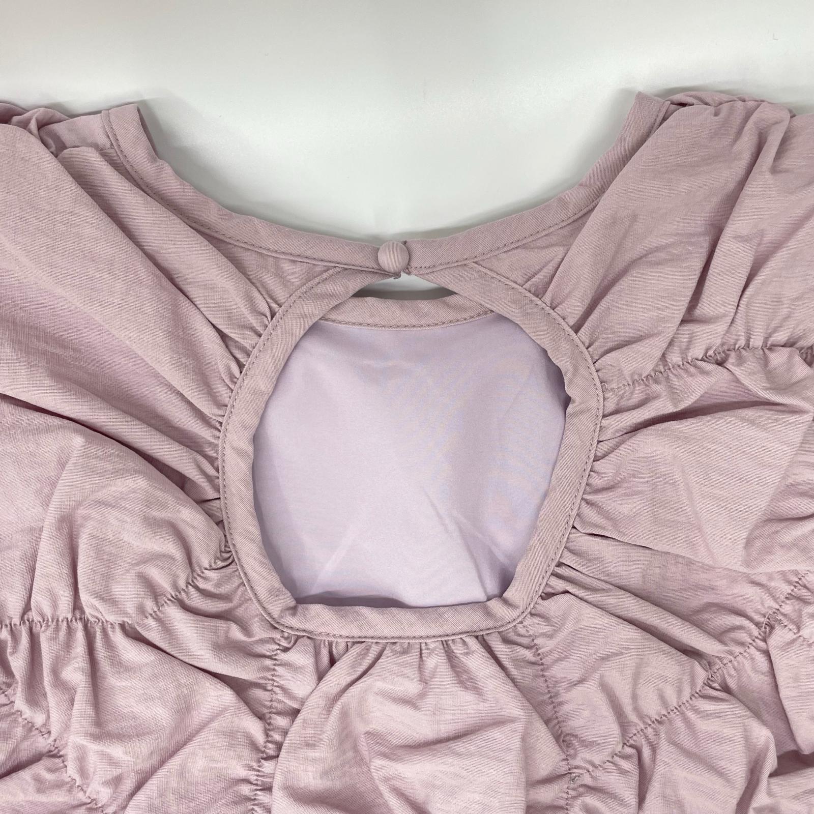 Ameri アメリ ピンク BUMPY GATHER BACK OPEN TOP/ノースリーブトップス トップス
