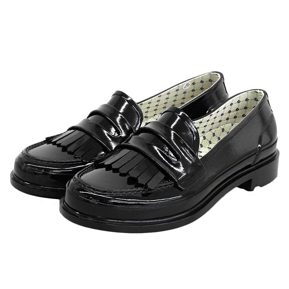 HUNTER ハンター 新品同様 GLOSS TASSEL PENNY LOAFER/防水性ローファー シューズ レディース ブラック 6 シューズ